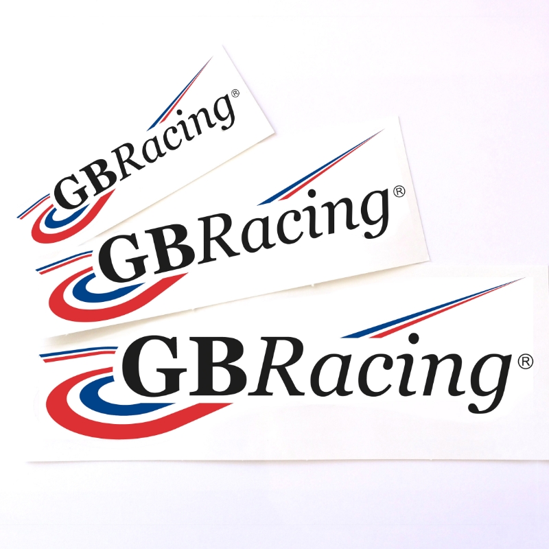 Black GBRacing Stickers - 4, 6 & 8inch